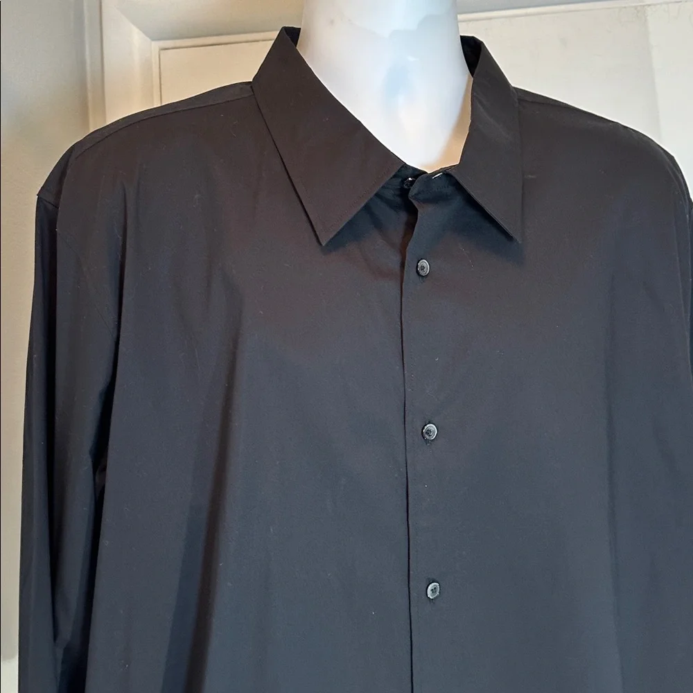 Calvin Klein Cotton Stretch Long Sleeve Black Dress Shirt XXL NWT
